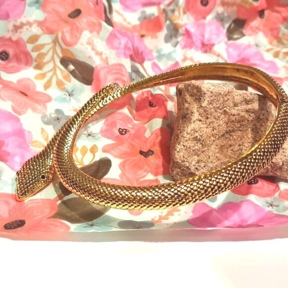 New ZARA Snake Choker Necklace In Aged Gold - Picture 9 of 11